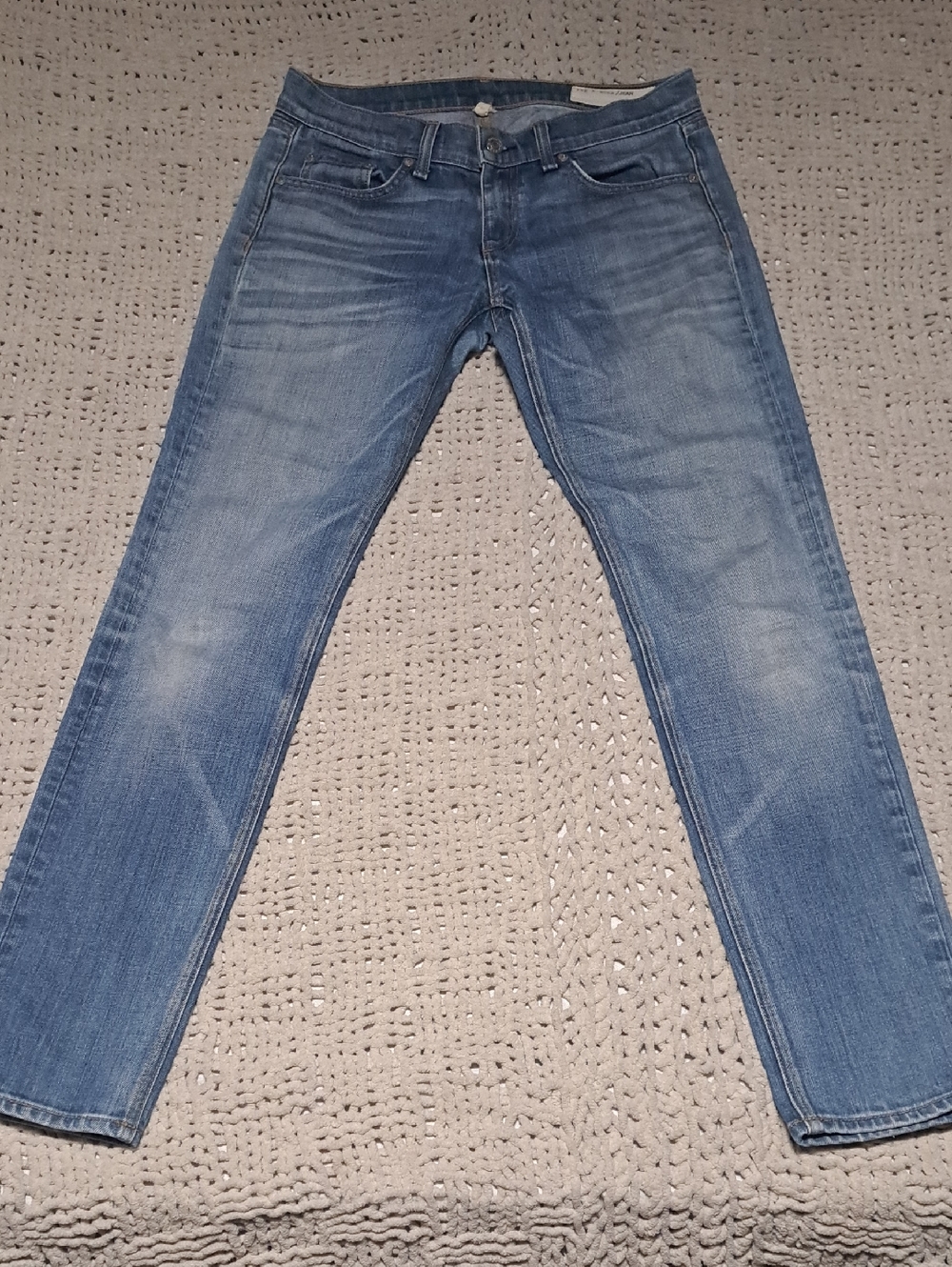 rag & bone Slim Straight Washed Blue Jeans